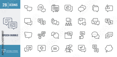 Fotografía speech bubble icon set