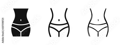 Valokuva Female Waist and Hip Silhouette Icons Set