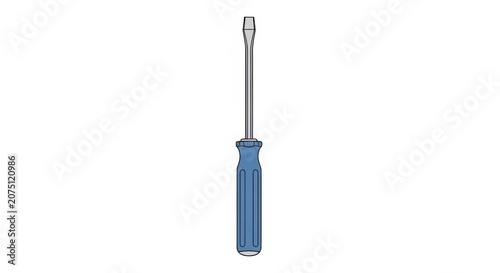 Flathead screwdriver on white background.