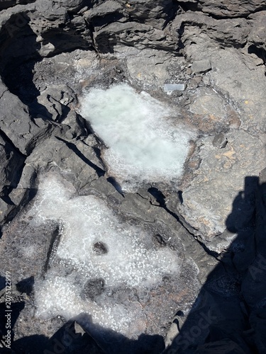 salt in the volcanic rock