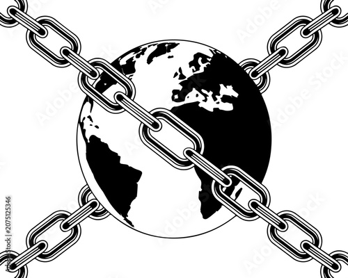 globe and chain