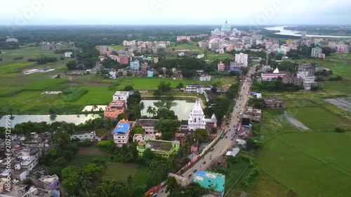 Drone flight around the holy place, the birthplace of Lord Chaitanya, Yogapitha