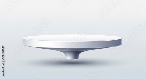 Floating futuristic podium with minimalist design.