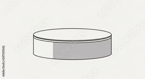 Simple cylindrical display stand, line art.