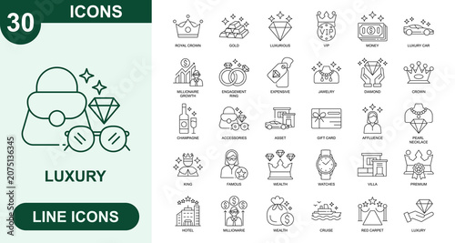 Valokuva Luxury, Outline Vector Icons