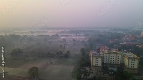 morning fog in Navadvipa
