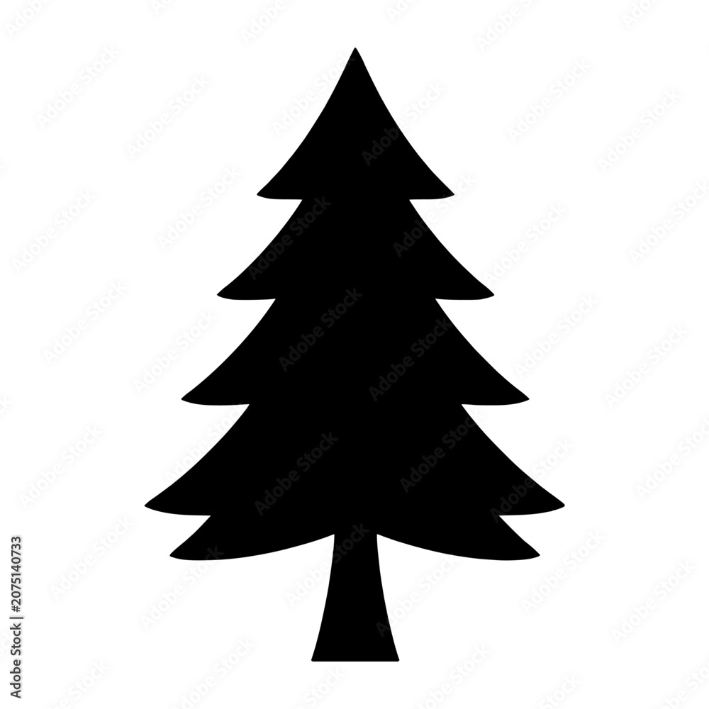 Fototapeta premium Fir Tree Standing Alone Silhouette
