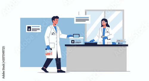 Medical Professionals in Laboratory Setting, Science and Healthcare Concept