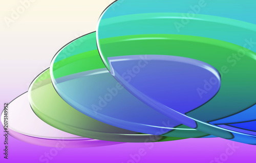 Abstract Transparent Glass Layers Background with Gradient Colors, Modern 3D Geometric Composition