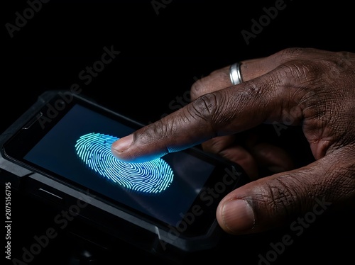 Fingerprint Authentication on Smartphone Screen.