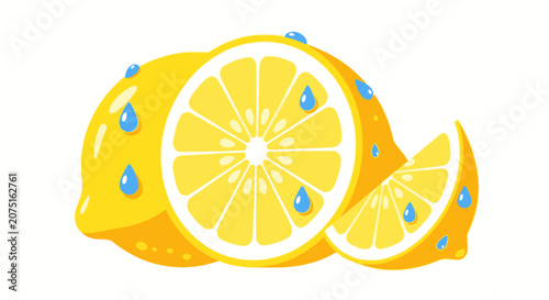 Lemon Slices Fresh Fruit.