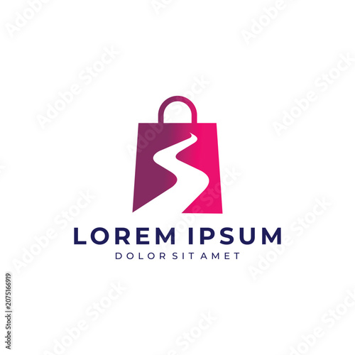 Modern shopping bag logo with stylish S shape, ideal for fashion, boutique, retail, ecommerce, shopping, and lifestyle brands.