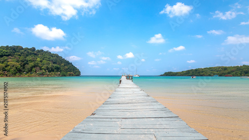 Long pier at Bang Bao Beach on the island of Ko Kut (Ko Kood)