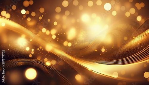Abstract Golden Bookeh Background