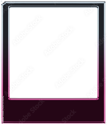 Vibrant pink and purple gradient frame with metallic sheen on transparent background