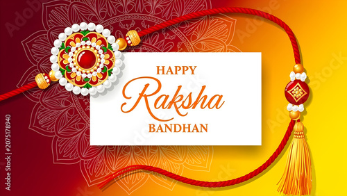 Festive Raksha Bandhan Background Featuring Beautifully Decorated Rakhi 