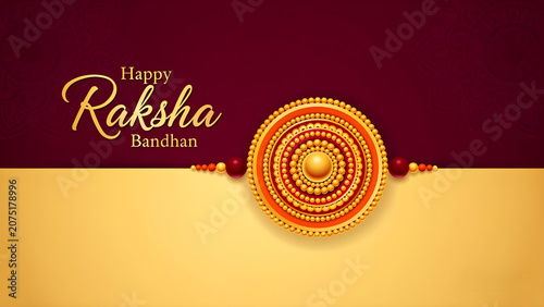 Festive Raksha Bandhan Background Featuring Beautifully Decorated Rakhi and blank space for text