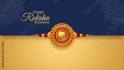 Festive Raksha Bandhan Background Featuring Beautifully Decorated Rakhi and blank space for text