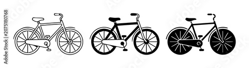 Classic Bicycle Icons: Vintage, Modern, and Silhouette Vector Set for Transport and Lifestyle