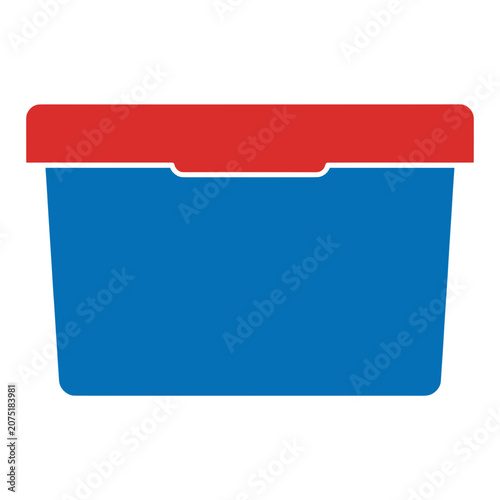 Blue and red file folder icon in flat design