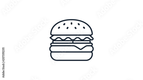 Simple Burger Outline Icon