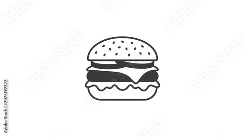 Simple Burger Outline Icon