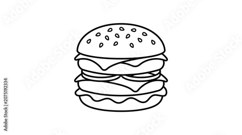 Simple Hamburger Line Art Icon