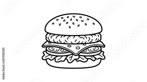 Simple Line Art Hamburger Icon