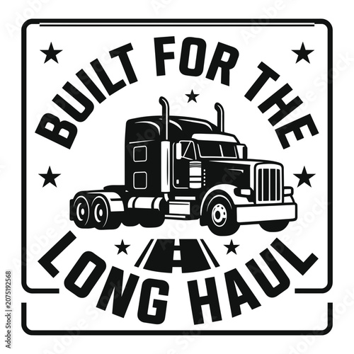 Long Haul Truck Lettering Vector