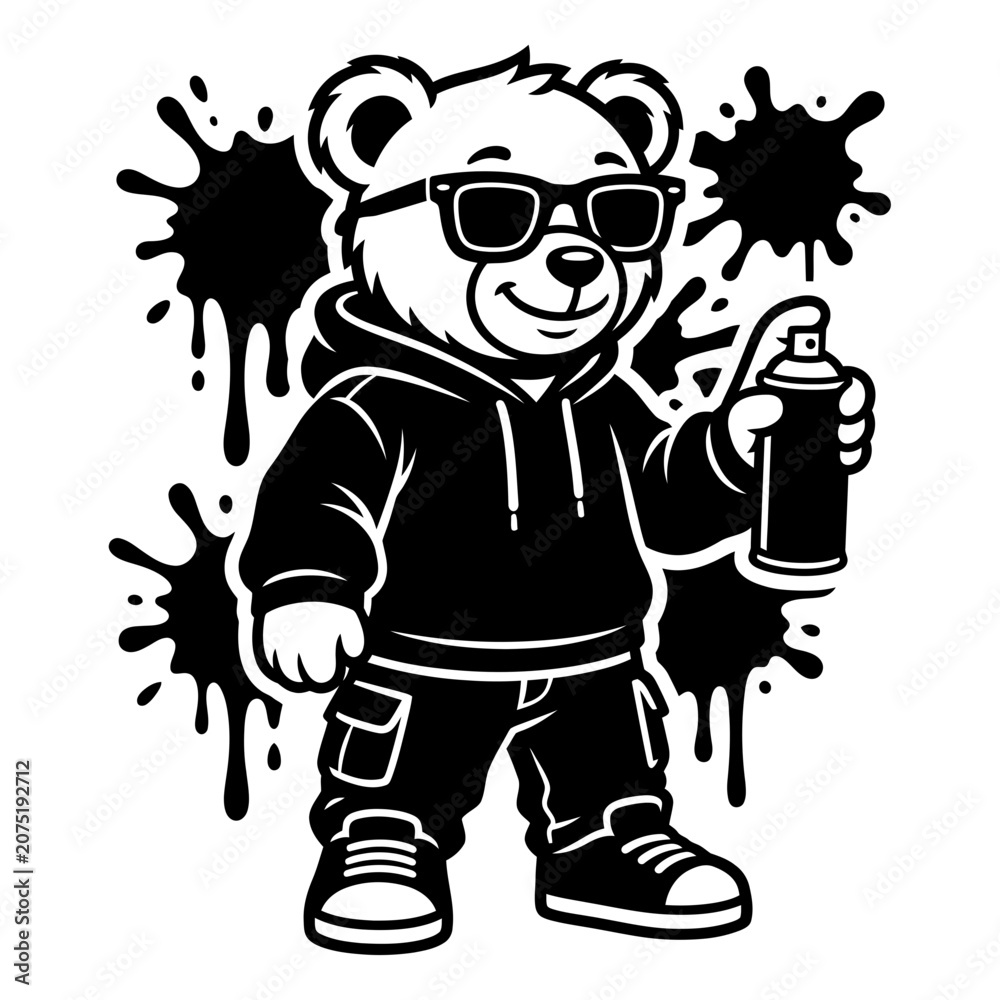 Fototapeta premium Spray Paint Bear Vector