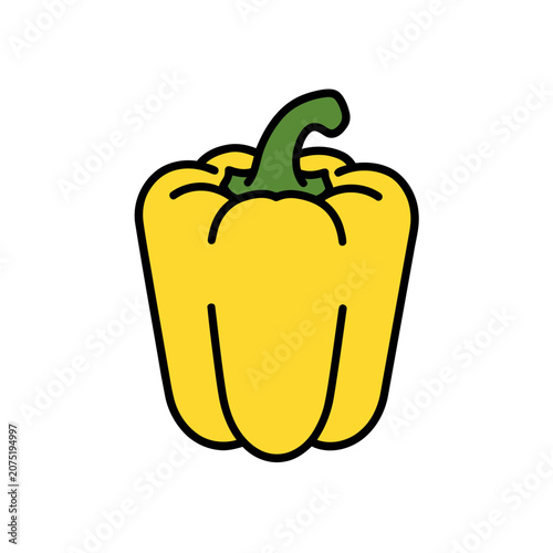 Yellow Bell Pepper Vector Illustration