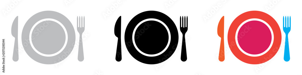 Fotografie Stencil fork knife icon, symbol vector illustration