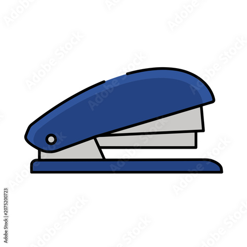 Blue office stapler flat vector icon