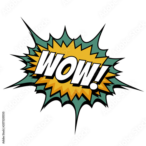 Comic Book Style Wow Explosion Speech Bubble