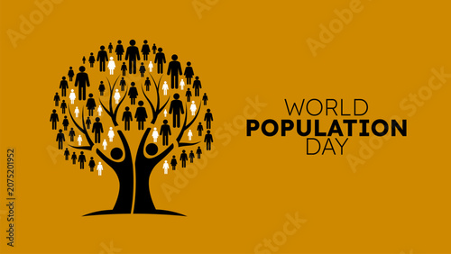 World Population Day Tree of People Concept