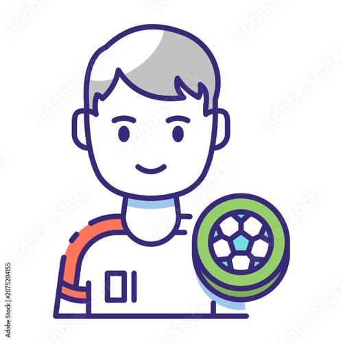 This Player icon is suitable for World Cup, Football Sport, etc