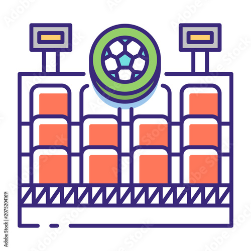This Seats icon is suitable for World Cup, Football Sport, etc