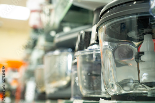 A Diverse Collection of Kitchen Appliances Showcasing Modern Food Processors and Their Versatile Designs in a Functionally Organized Space