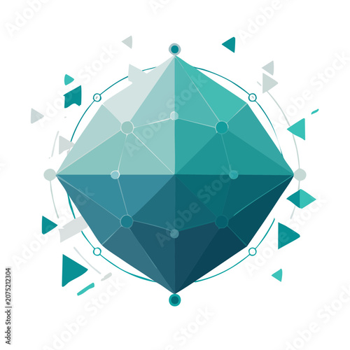 Abstract geometric network with nodes and connections