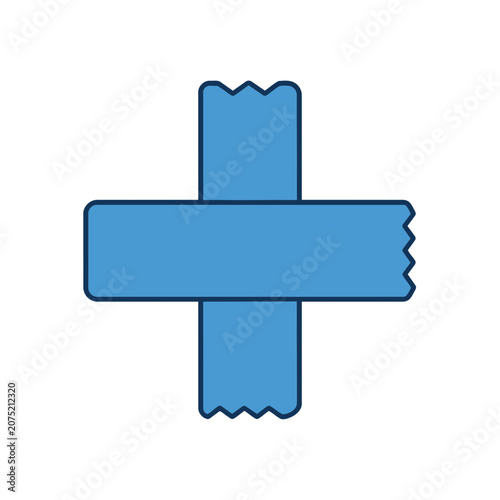 Blue flat cross symbol vector