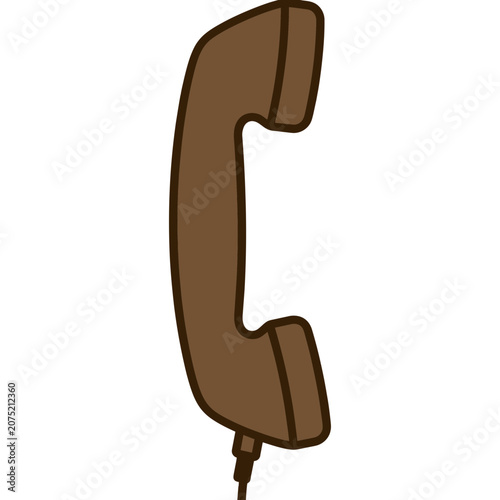 Brown vintage telephone handset vector icon