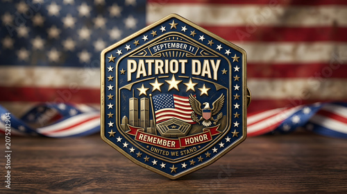 Patriot day memorial challenge coin remembering 9 11 and honoring heroes