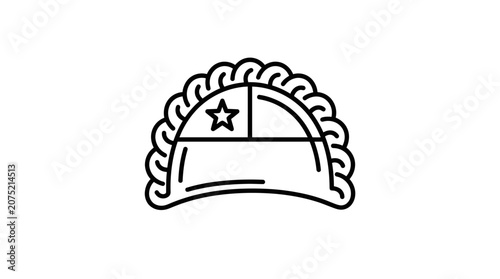 Chilean Empanada Icon with National Flag Design