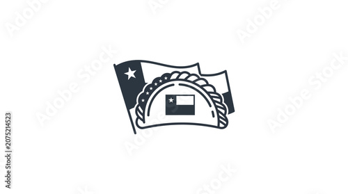Chilean Empanada Icon with National Flag