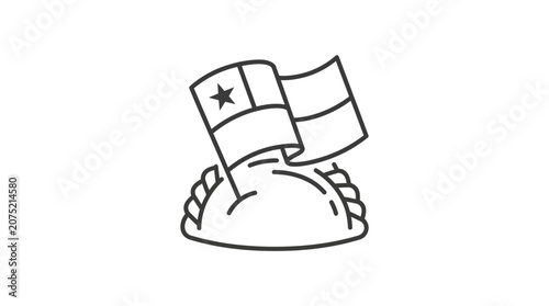 Chilean Empanada with National Flag Icon