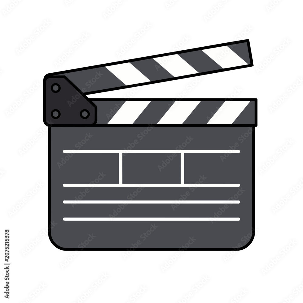 Fototapeta premium Clapperboard film production icon