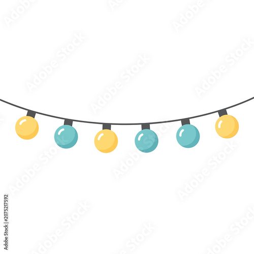 Fotografija Colorful string of round Christmas lights.