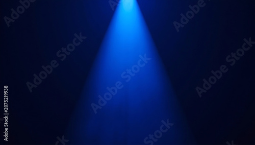 Electric Blue Anamorphic Lens Flare with Cinematic Light Streaks on Black Background
