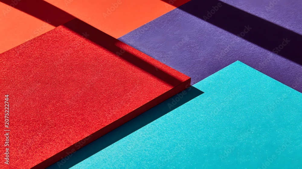 Fototapeta premium layers with soft shadows and vibrant colors, clean modern composition, commercial use