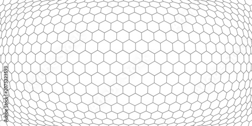 Foto Abstract 3D Hexagonal Grid Optical Illusion — Black and White Distorted Honeycom